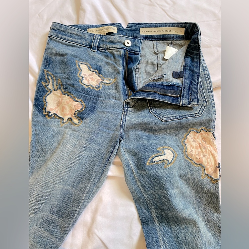 Anthropologie patchwork flares